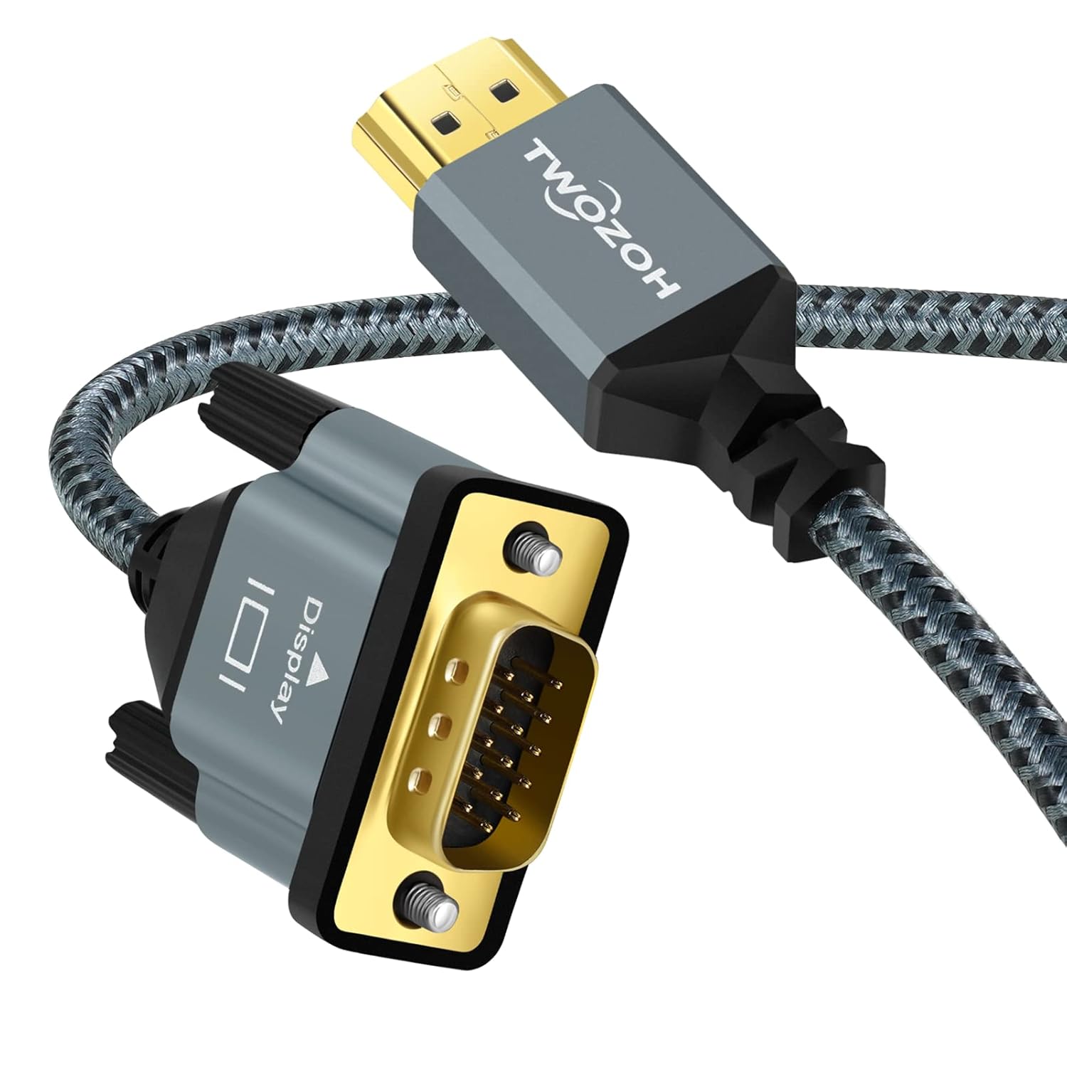 Twozoh HDMI to VGA Cable, Special Aluminum Alloy Shell, High-Quality Nylon Braid...