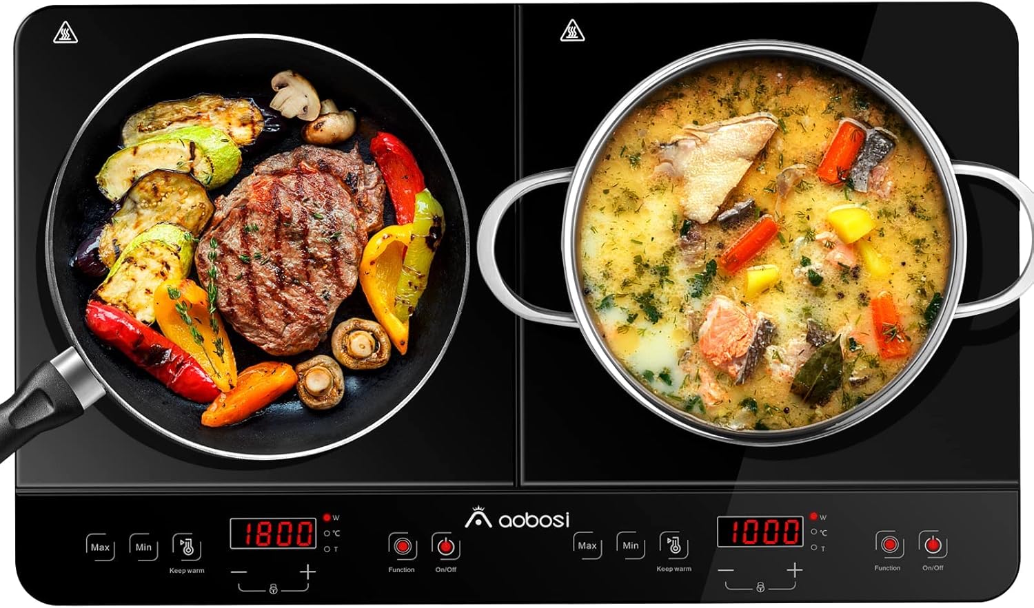 Aobosi Double Induction hob,Induction Cooker with...