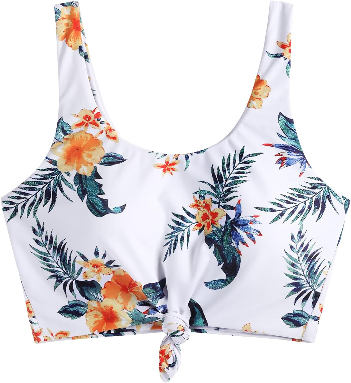 ZAFUL Women's Bikini Top, Special Front Knot Crop Tankini, Unique Padded Bathing...