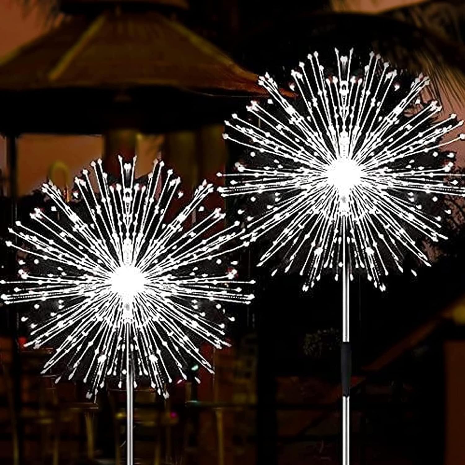 JJGoo Solar Firework Lights, 2 Pack 120 LEDs 2 Lighting Modes Outdoor Waterproof...