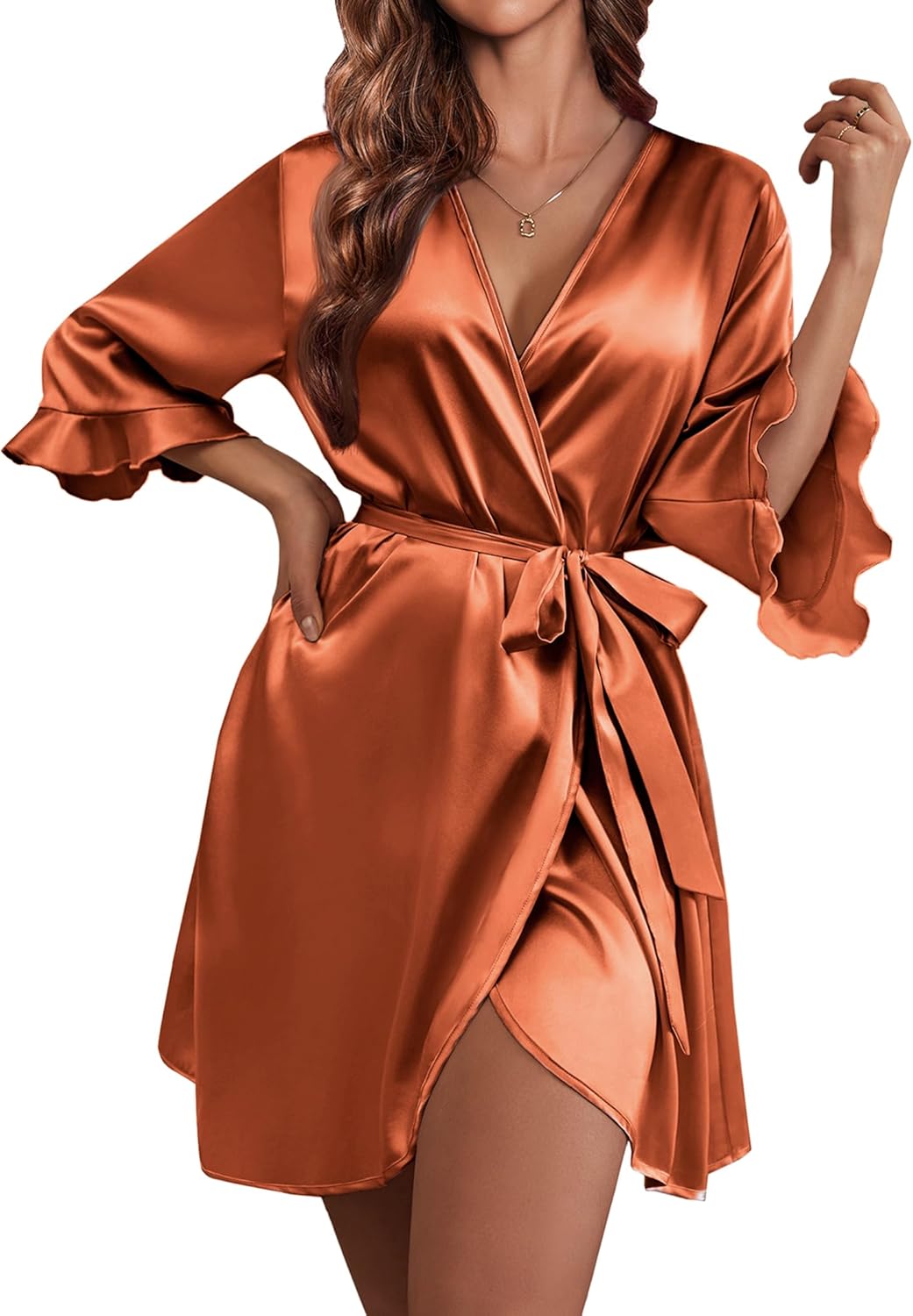 High-Quality Ekouaer Women’s Satin Robe, Special Lingerie for Women, Stylish Kim...