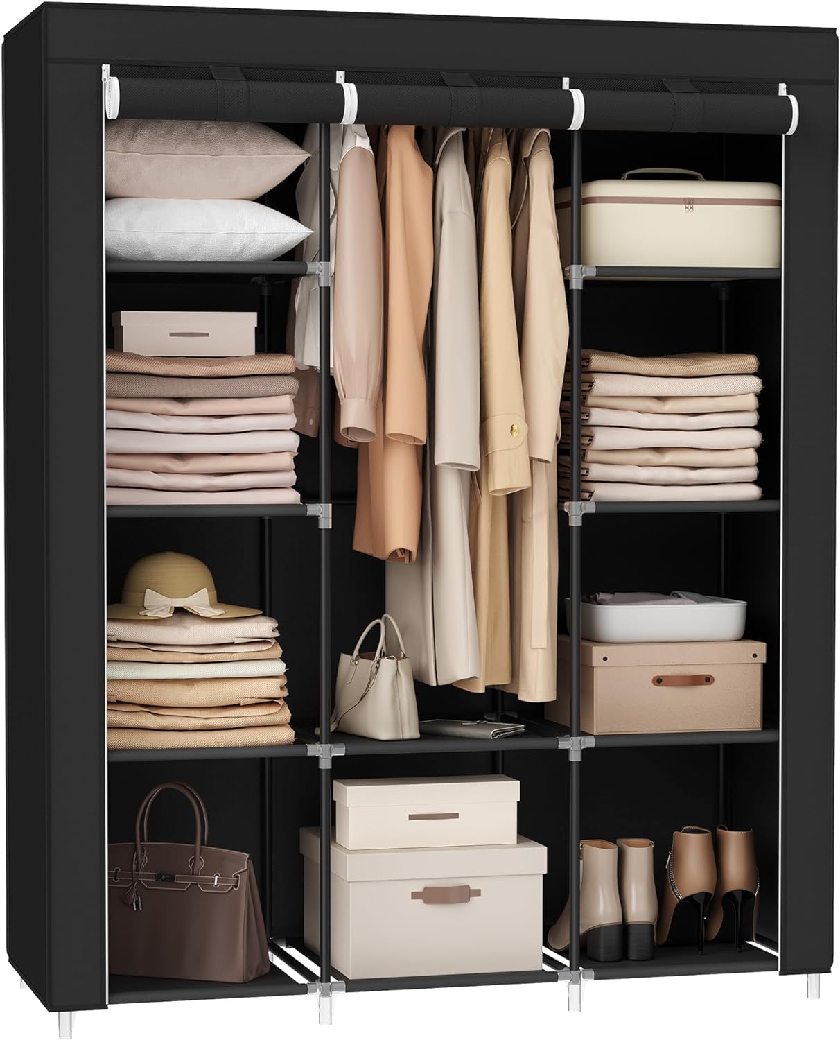 SONGMICS Portable Closet, Special Clothes Storage Organizer with 10 Shelves, Hig...