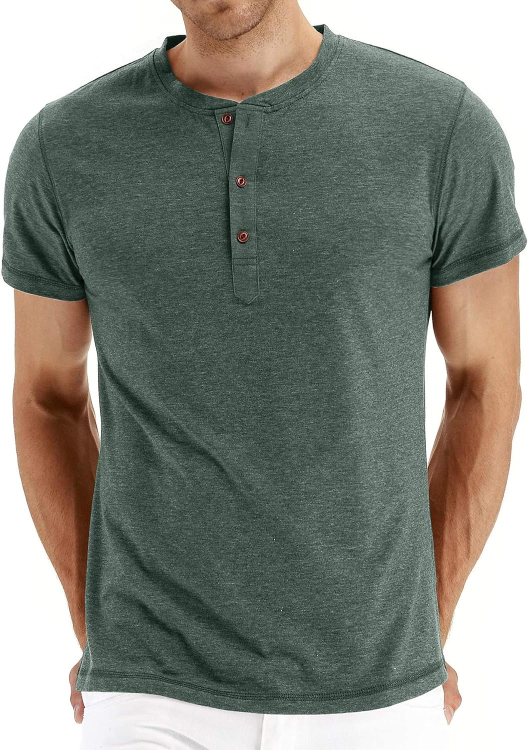 NITAGUT Mens Fashion Casual Front Placket Basic Long/Short Sleeve Henley T-Shirt...