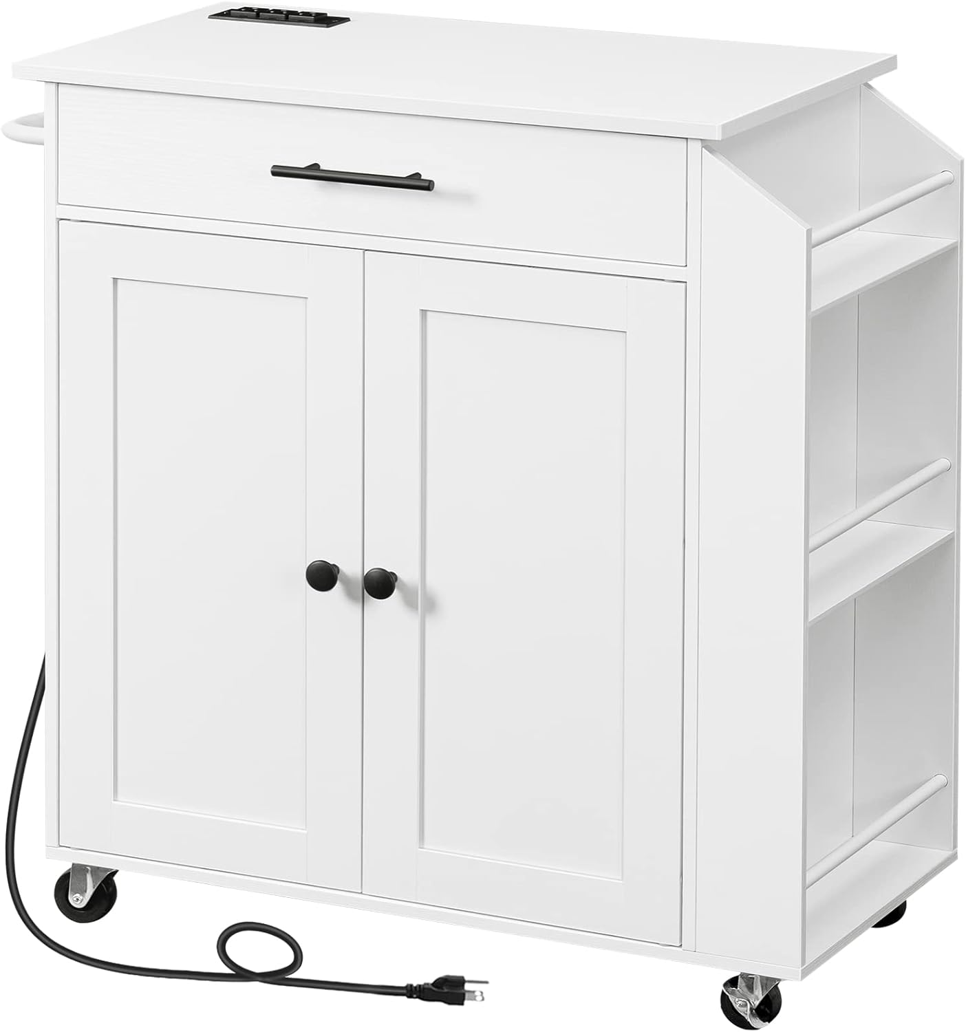HOOBRO Kitchen Island, Special Kitchen Storage Island With Power Outlet, Innovat...