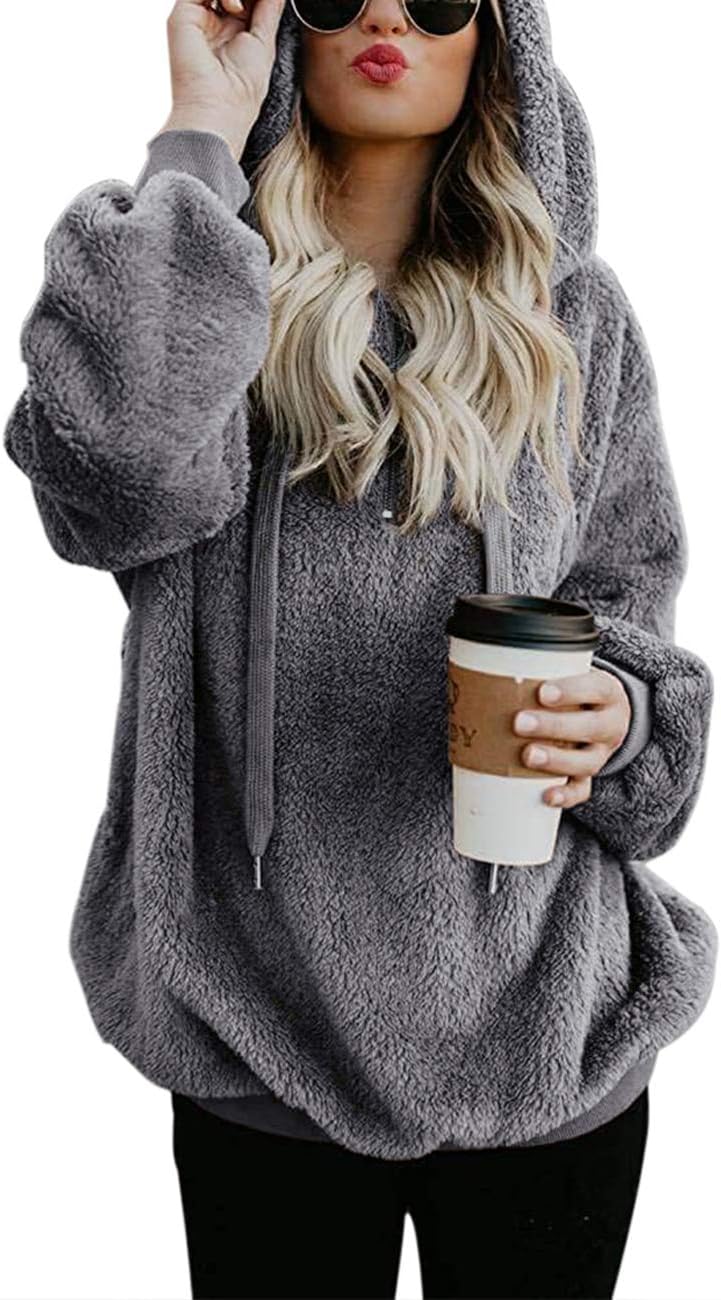 iWoo Teddy Fleece Sweatshirts, Special Women's Casual Fuzzy Fluffy Hoodie, Styli...