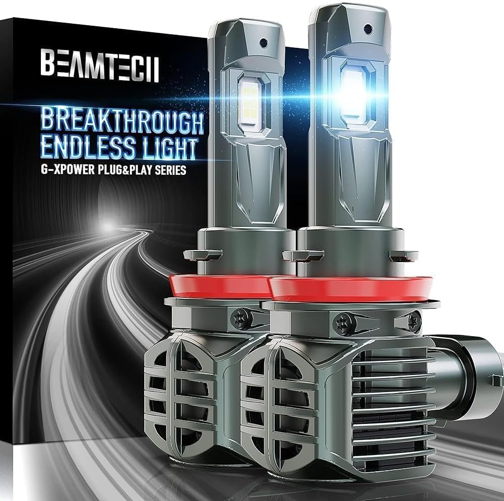 BEAMTECH H11 Bulbs, H8 H9 Fog Light Bulb, G-XPower Chips 500% Brighter 6500K Xen...