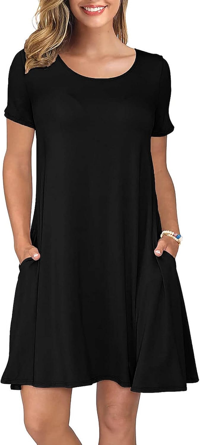 KORSIS Summer Dresses, Special Casual T Shirt Dresses, Innovative Swing Flowy Be...