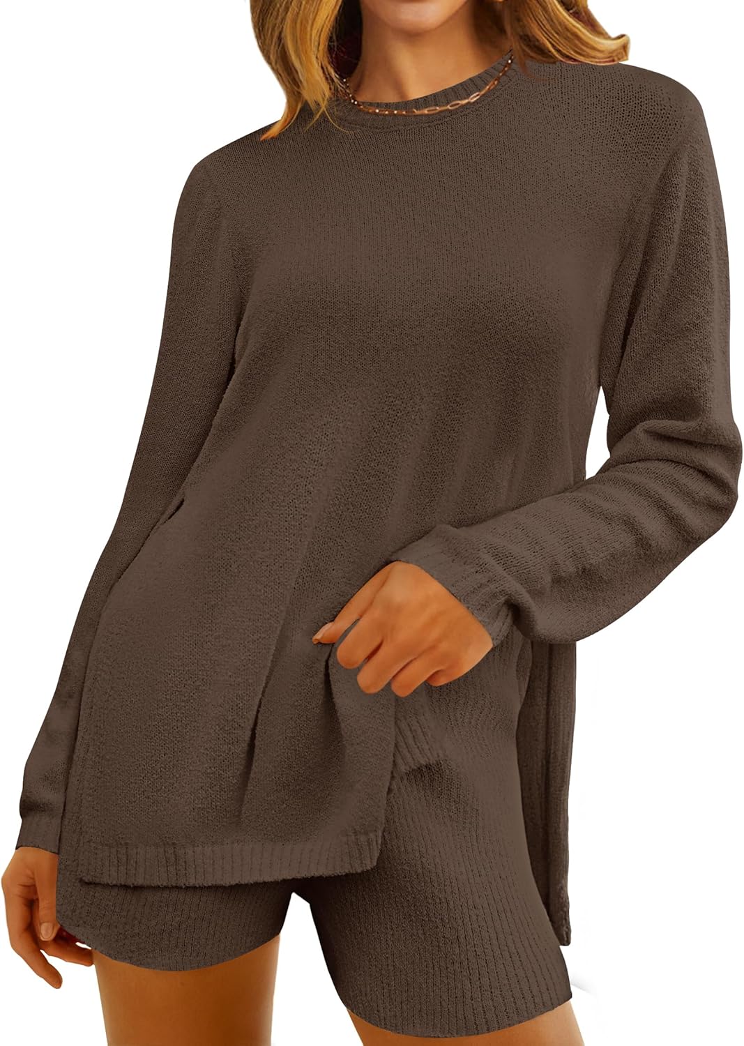 NENONA Women's 2024 Casual Two Piece Knit Outfits Long Sleeve Tunic Sweaters Top...