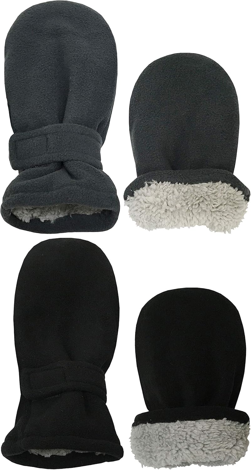 N'Ice Caps Baby Toddler Mittens Kids 2 Pairs Fleece Gloves Winter Warm Sherpa Li...