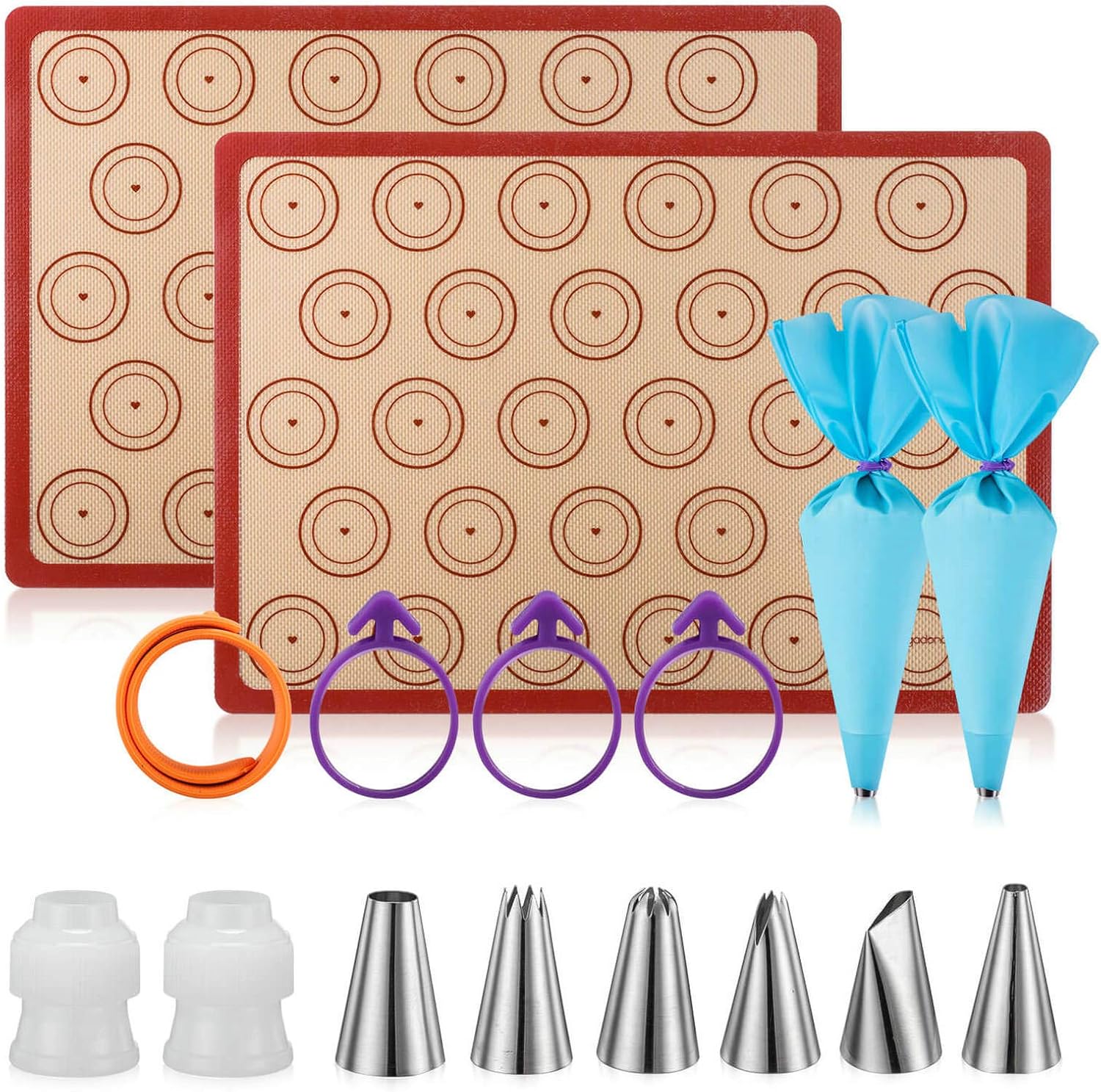 Macaron Silicone Baking Mats Kit, Unique Macaroon Baking Mat Set of 2, Innovativ...