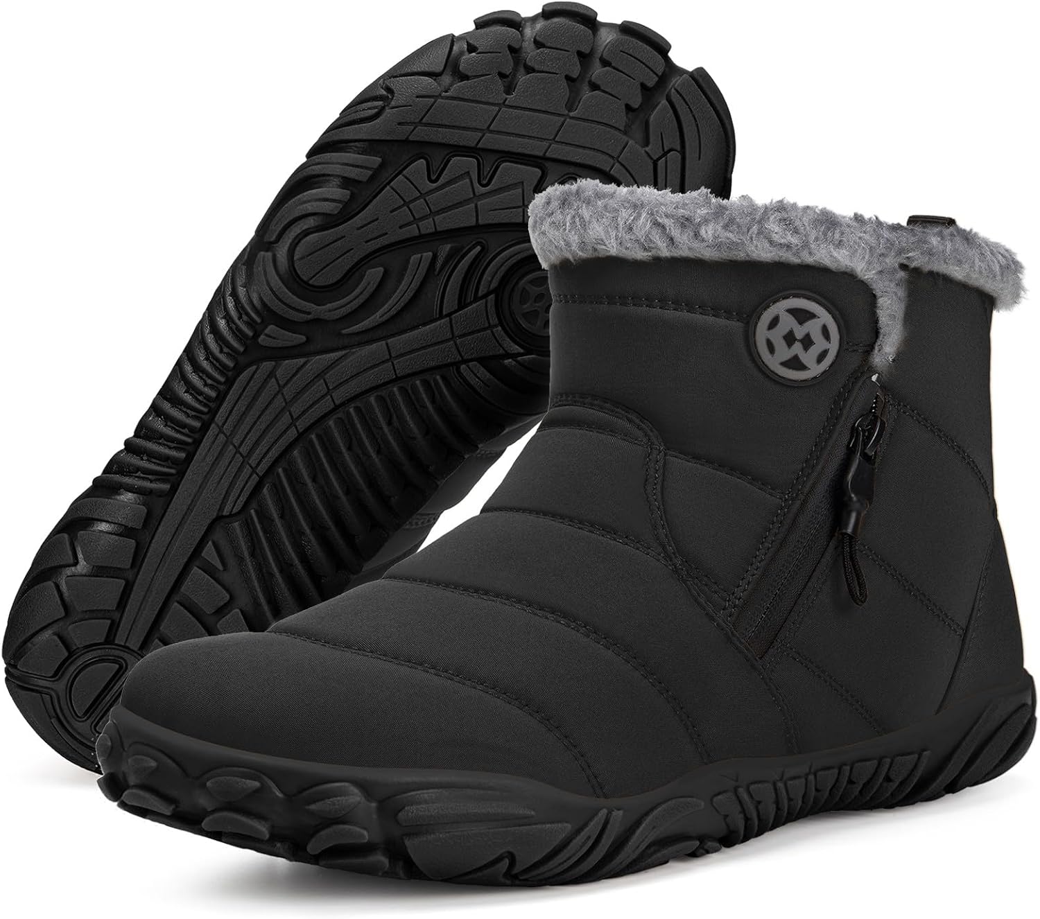 Barefoot Boots for Men Women Winter Snow Boots Warm Fur Lined Walking Shoes Wide...