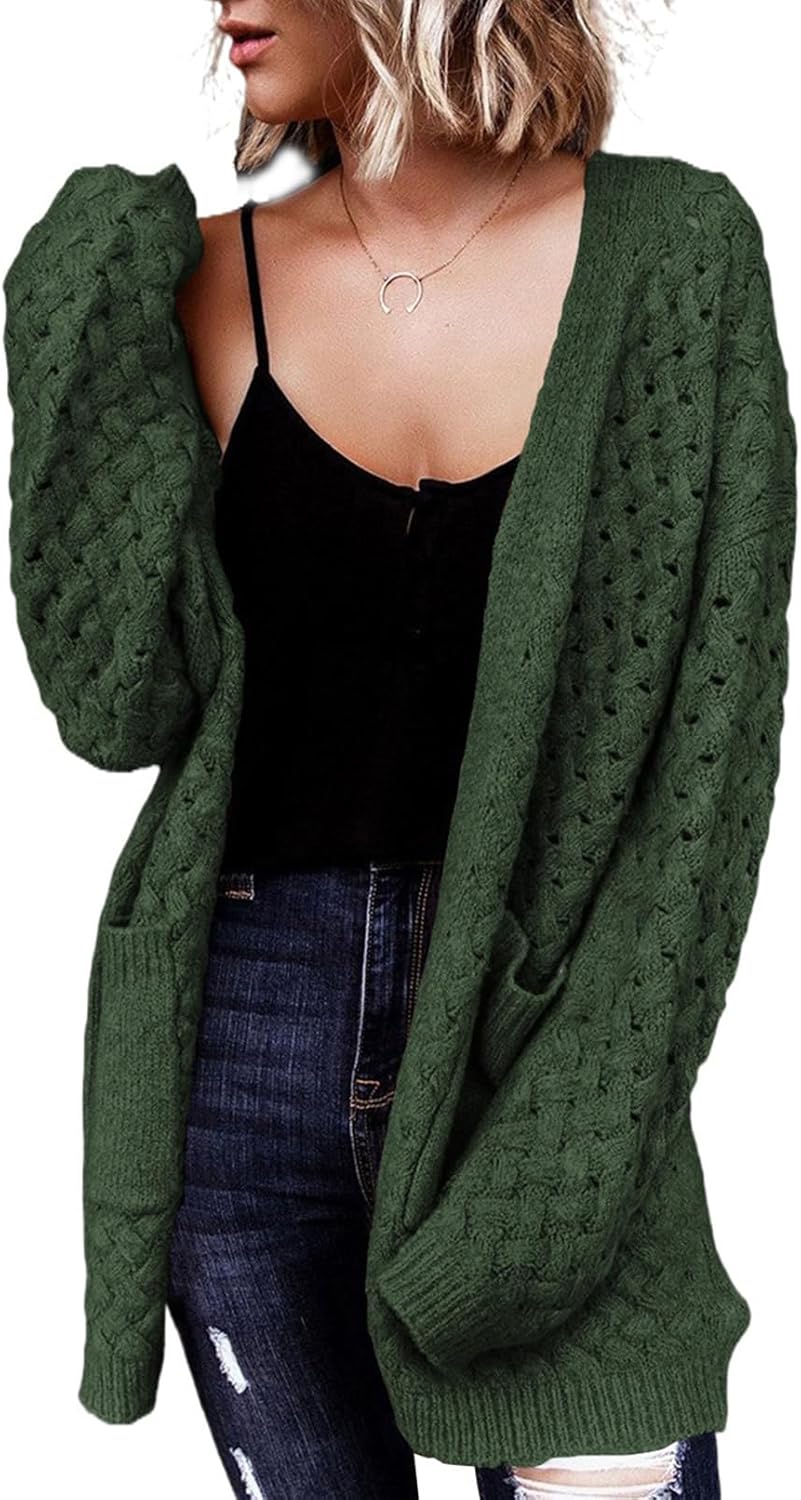 Dokotoo Women's 2024 Fashion, Special Casual Open Front Long Sleeve Chunky Cable...