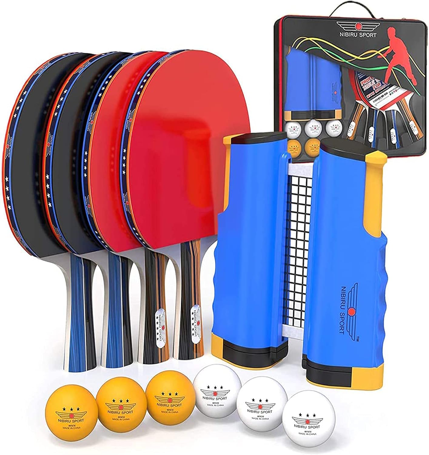 NIBIRU SPORT Ping Pong Paddles Set - Professional Table Tennis Rackets and Balls...