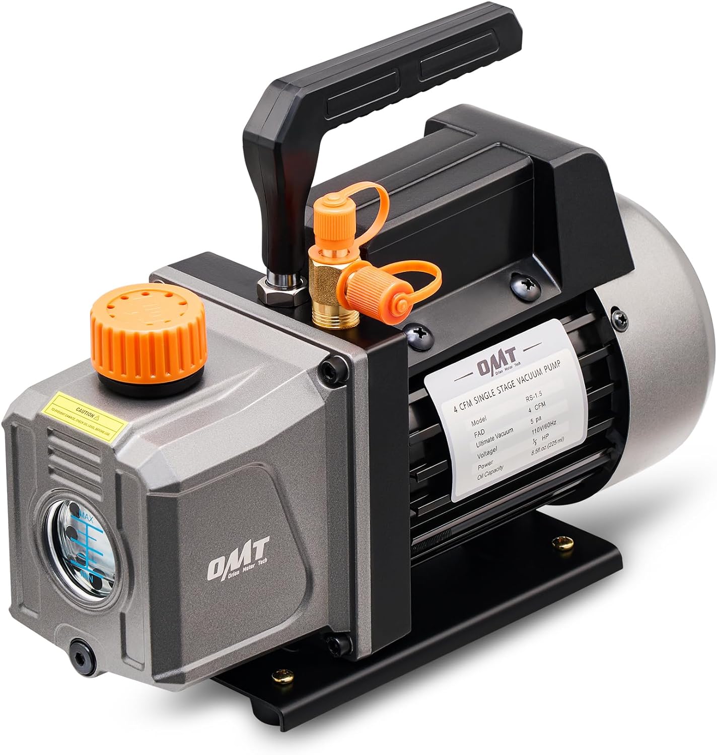 Orion Motor Tech Vacuum Pump, Special 4 cfm 1/3 hp single stage HVAC Pump for R1...