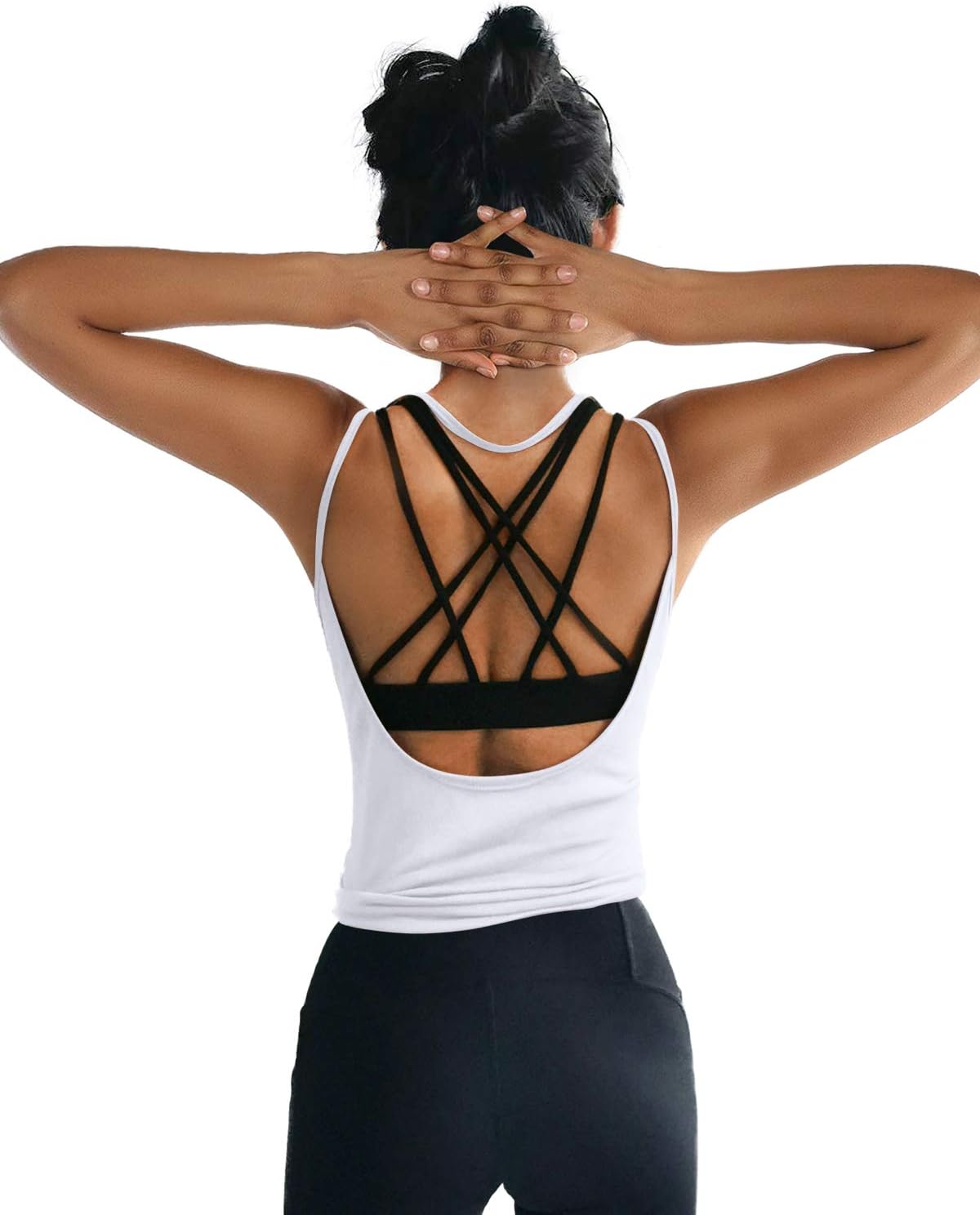 OYANUS Womens Summer Workout Tops Sexy Backless Yoga Shirts Open Back Activewear...