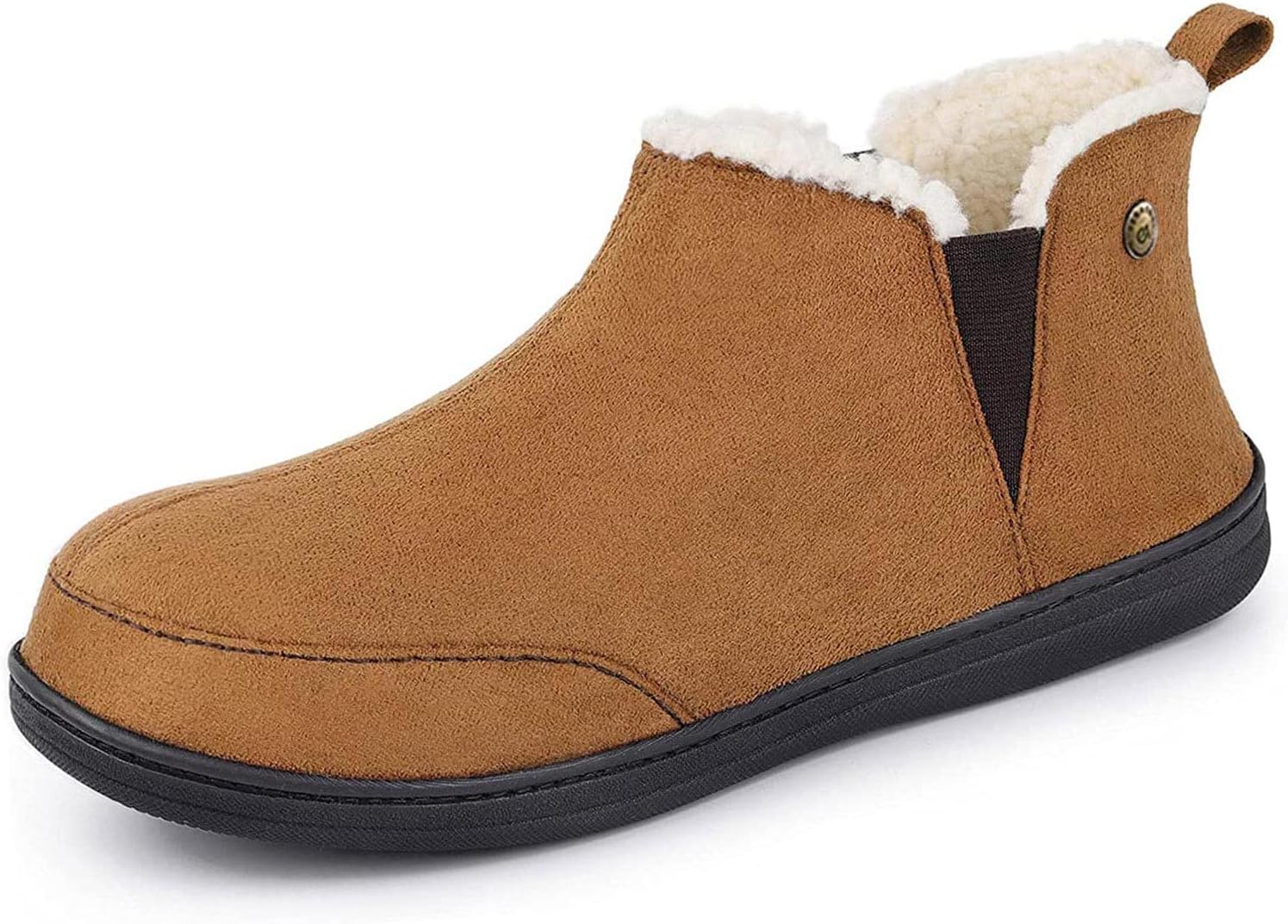 VeraCosy Men's Boot Slippers, Special Micro Suede Sheepskin Wool Blend, Affordab...