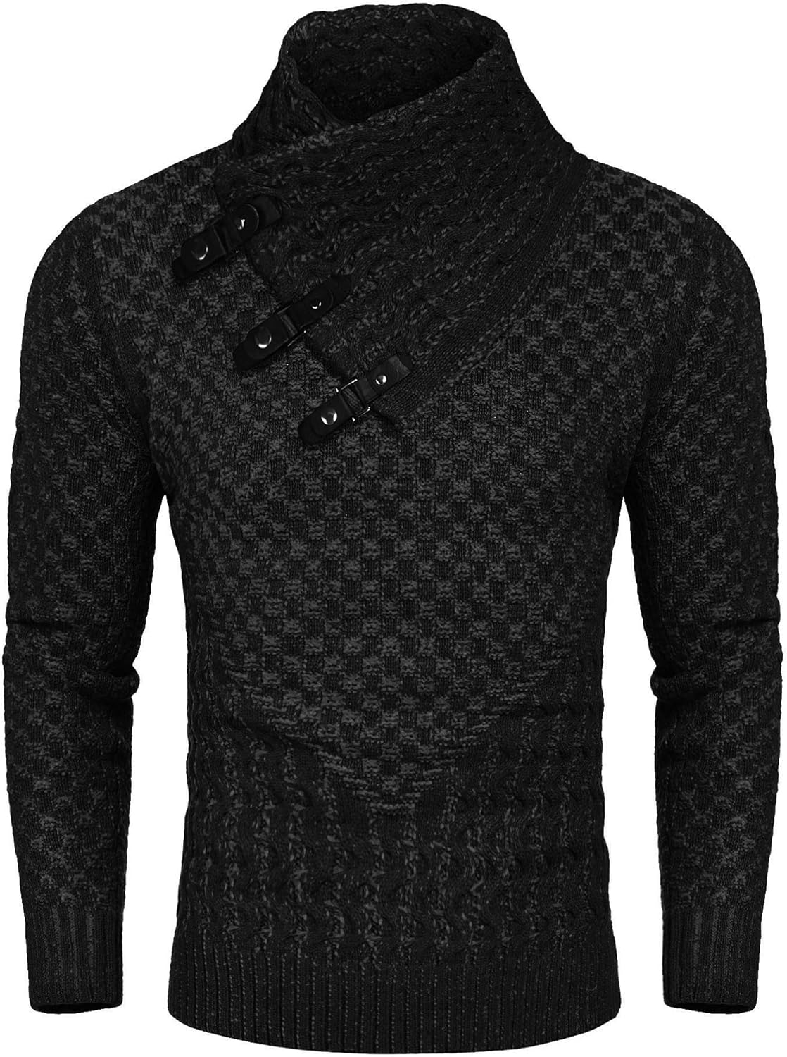 COOFANDY Men's Sweater, Special Knitted Turtleneck Sweater With Long Sleeve, Inn...