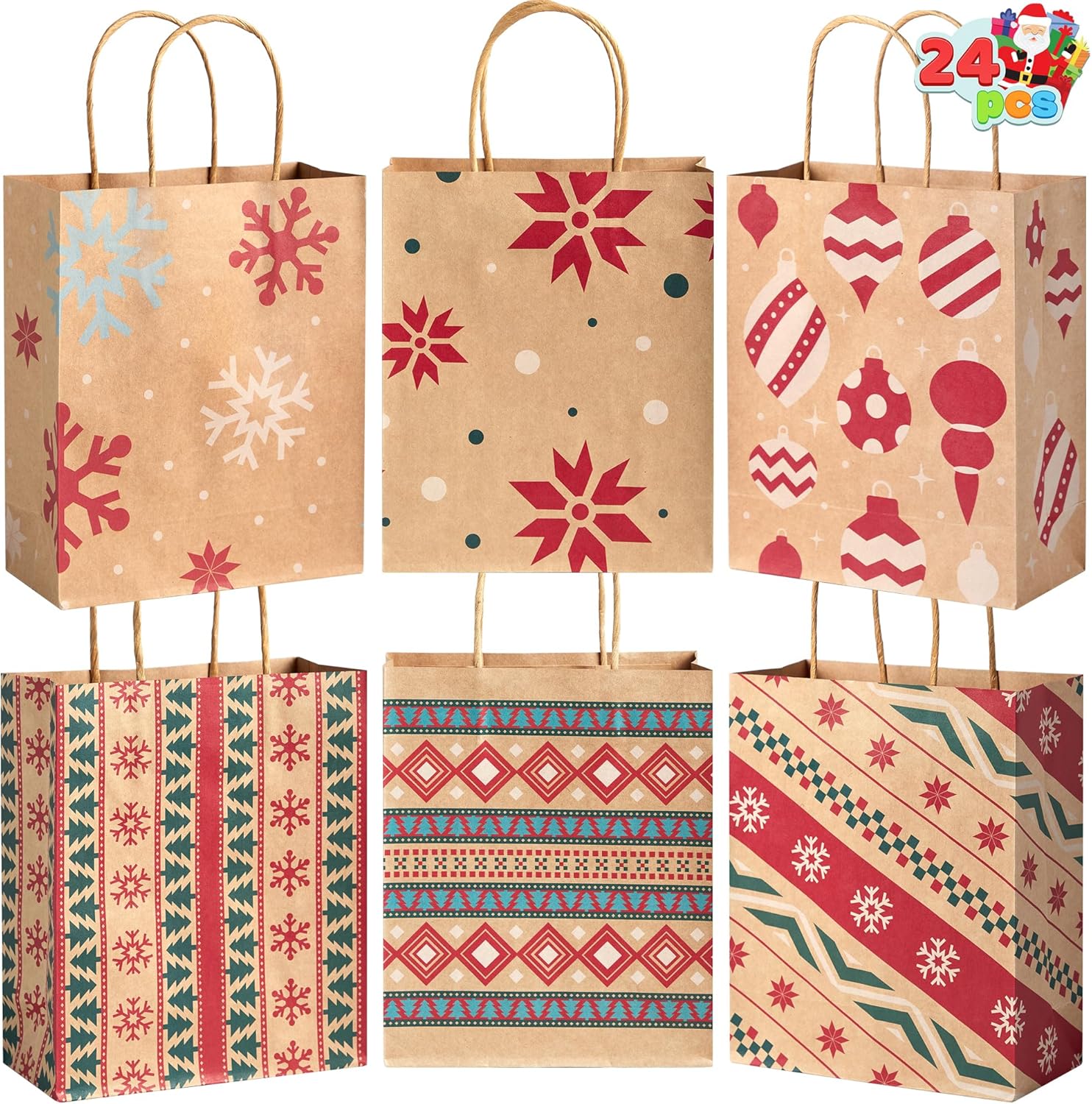 JOYIN Christmas Gift Bags, Special Holiday Paper Gift Bags, Innovative Xmas Good...
