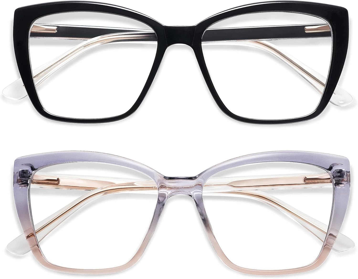 AMOMOMA Trendy TR90 Oversized Blue Light Reading Glasses Women,Stylish Square Ca...