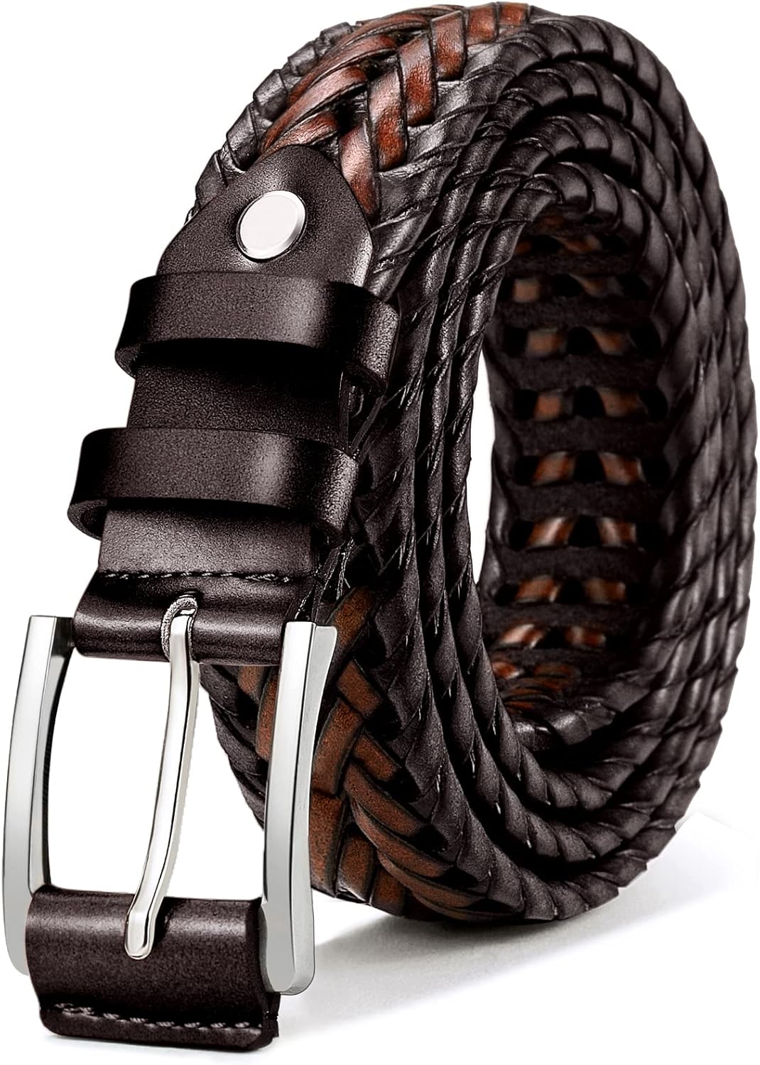 BULLIANT Mens Belts,Leather Woven Braided Belts fo...