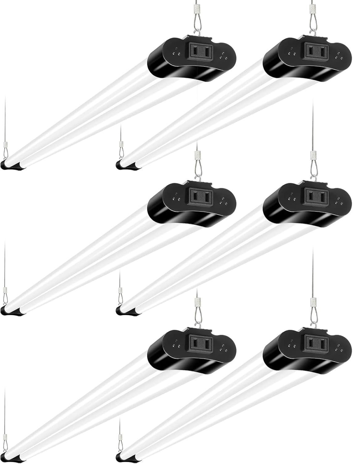 Quality Linkable LED Shop Light, 6 Pack 4FT Utility Shop Light Fixture, High-Eff...