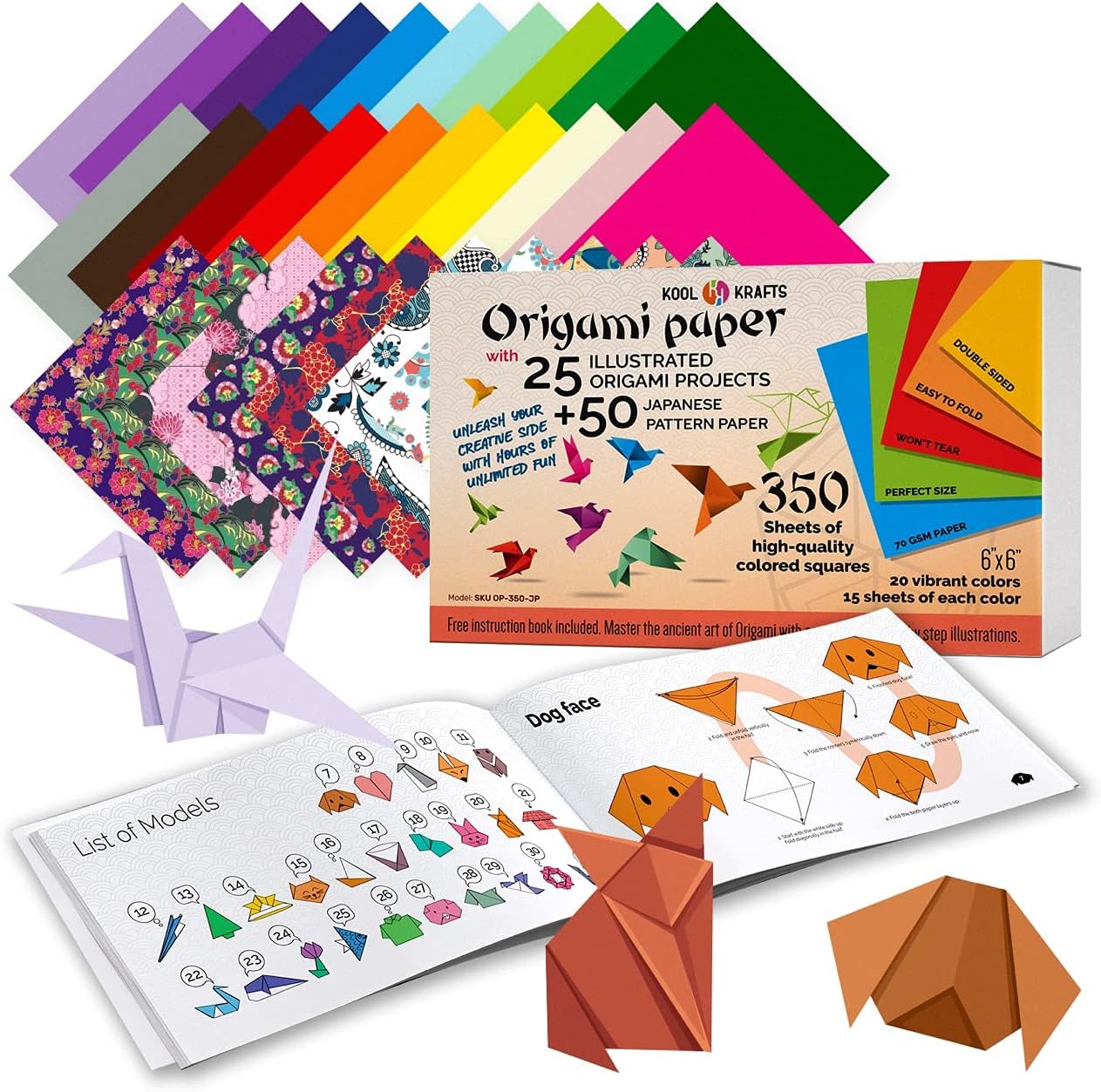 Origami Paper | 350 Origami Paper Kit | Set Includ...