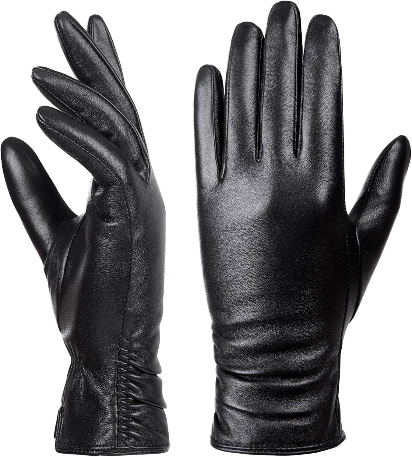 Womens Winter Leather Gloves, Special Touchscreen Texting Warm Driving Gloves, I...
