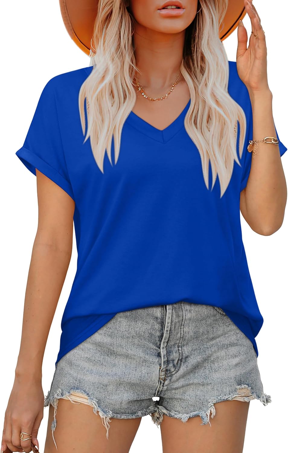 XIEERDUO Womens Summer Tops, Special Short Sleeve Shirts, Innovative Casual V Ne...