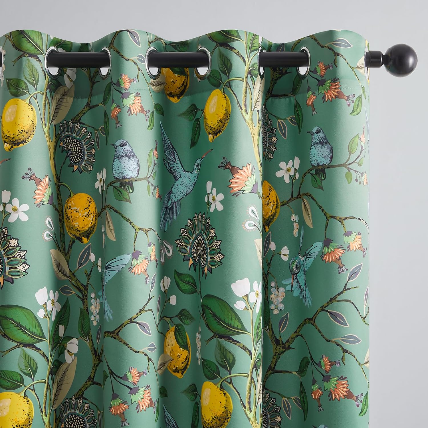 Topfinel 54 Inches Long Short Floral Spring Curtains for Cafe, Blackout Vintage...