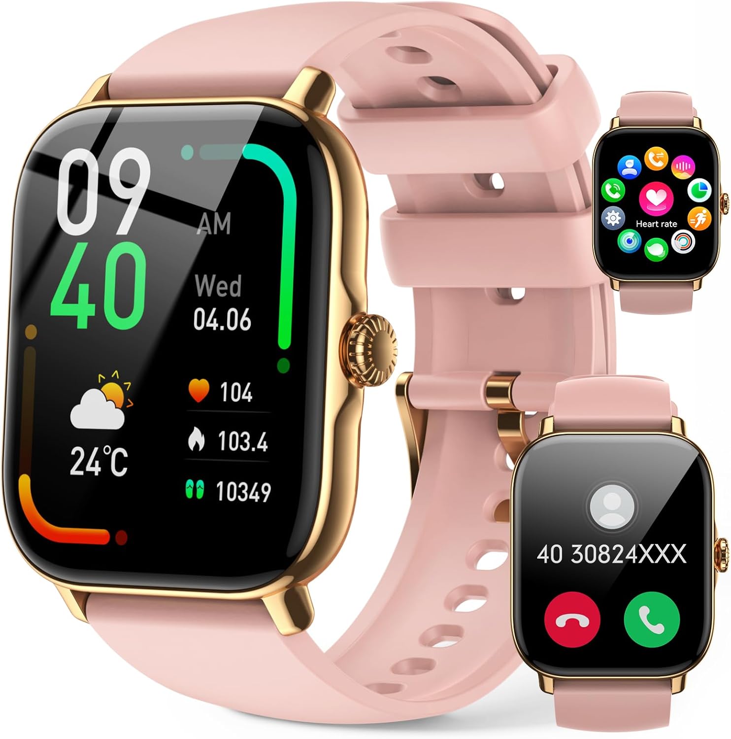 LLKBOHA Smart-Watches-for-Women-Answer/Make Calls - 1.85" Smartwatch with Heart...