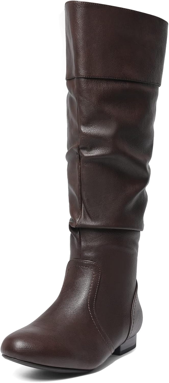 DREAM PAIRS Women’s Boots, Special Wide Calf Knee High Fall Boots, Unique Pull O...