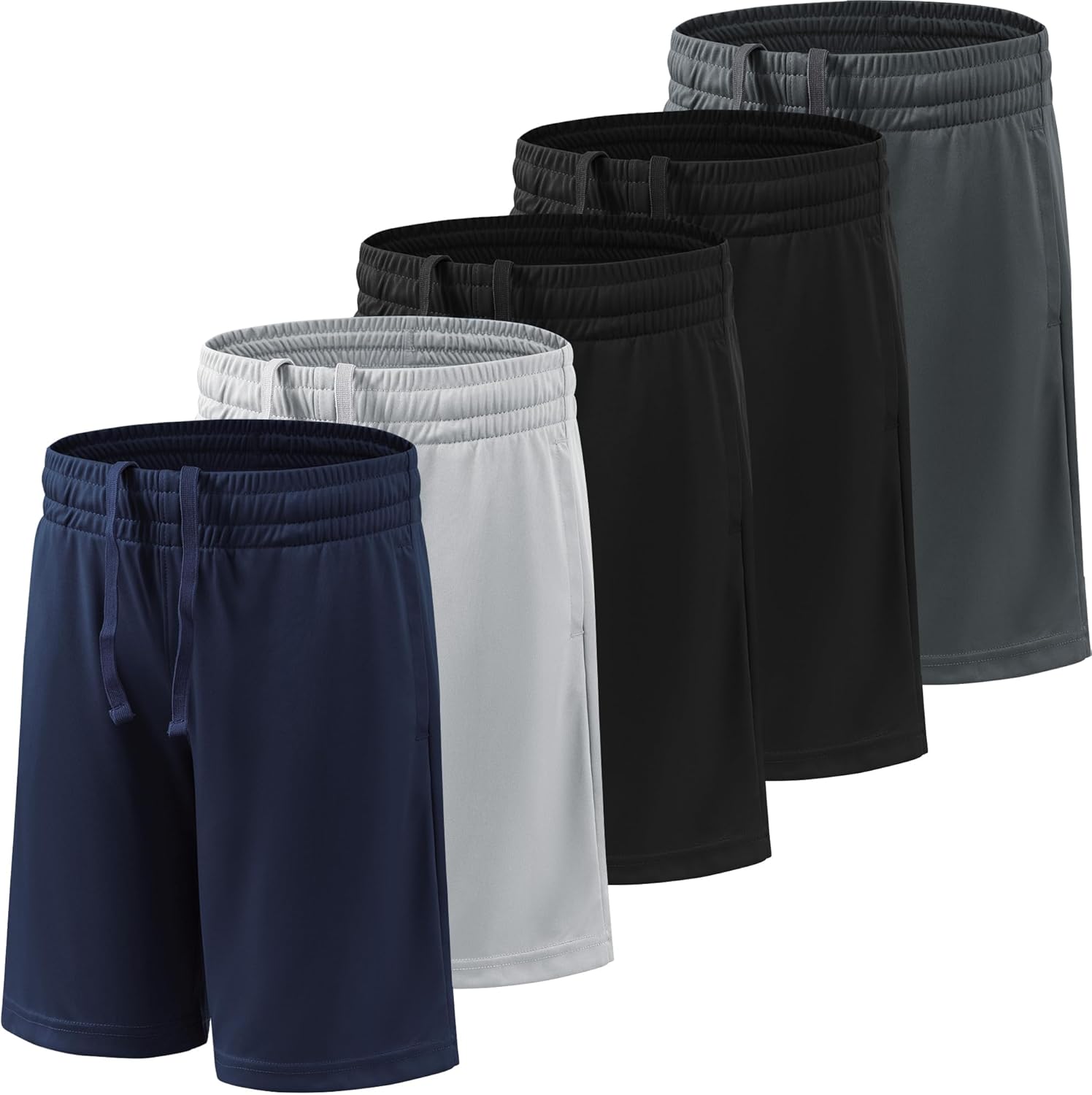 BVNSOZ Boy's Basketball Shorts Youth Boy's Active Athletic Performance Shorts wi...