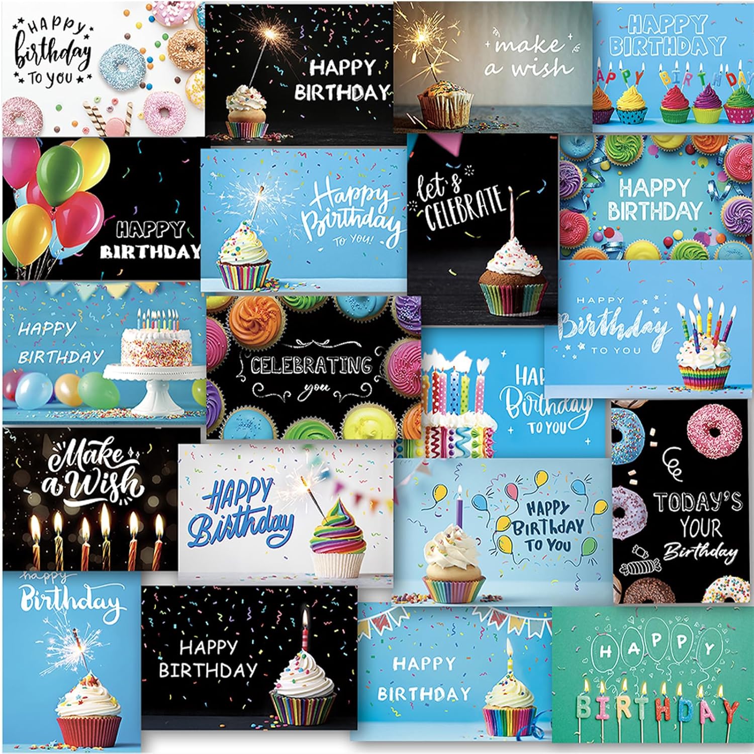 120 Happy Birthday Cards, Special Bulk Birthday Cards with Short Generic Message...