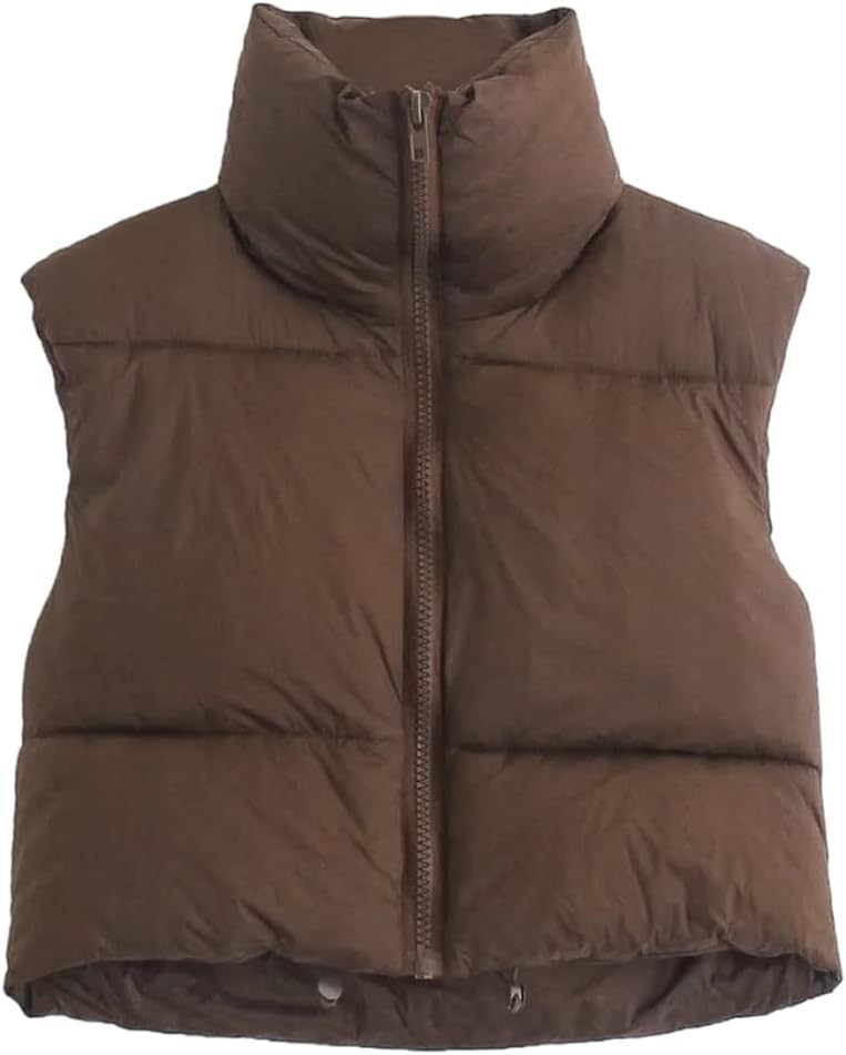 KEOMUD Women's Winter Crop Vest, Special Lightweight Sleeveless Warm Outerwear,...