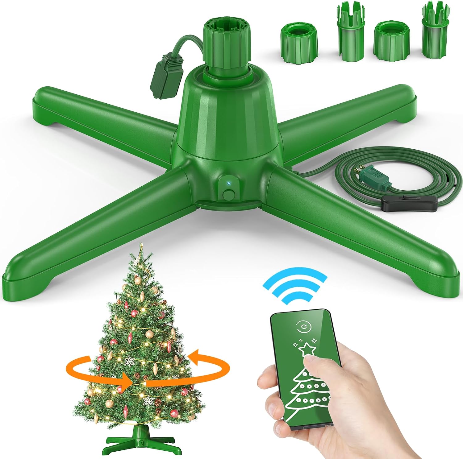 DG-Direct (2024 Upgrade) Rotating Christmas Tree Stand with Remote Control, Stab...
