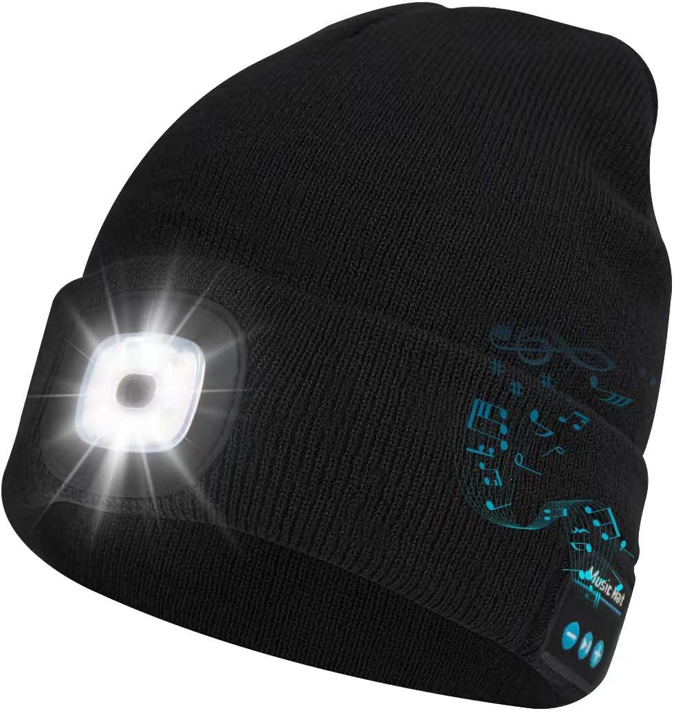 Keains Bluetooth Beanie, Special Bluetooth Hat with Light, Innovative Musical Kn...