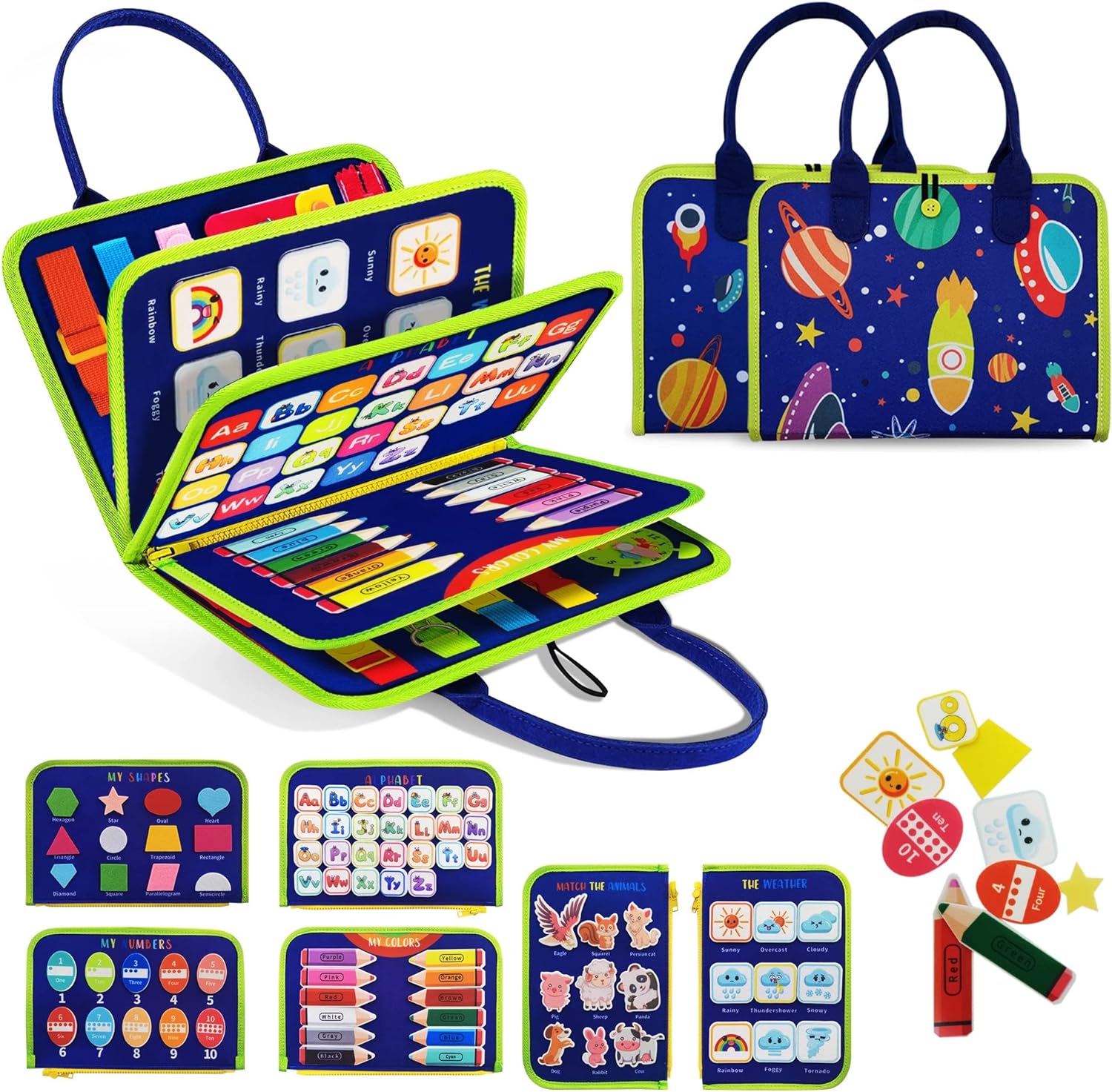 TenFans Busy Board - Montessori Toys for 1 2 3 4 Years Old - Sensory Toys for Au...