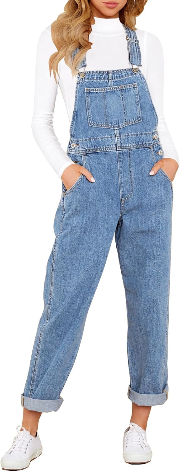 LookbookStore Women's Casual Pants, Special Stretch Denim Bib Overalls, Innovati...