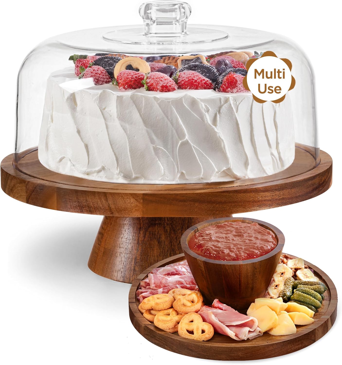 HBlife Cake Stand, Special Multifunctional Cake Stand with Lid, Unique Acrylic D...