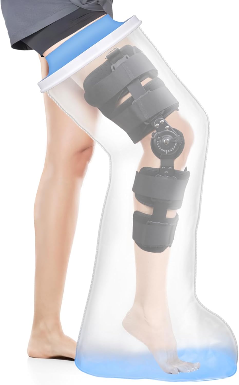Waterproof Extra Wide Full Leg Cast Cover for Shower with Non-Slip Bottom, Extra...