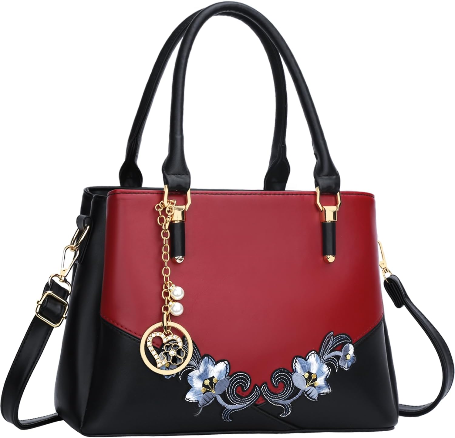 KKXIU 3 Zippered Compartments Purses and Handbags for Women Top Handle Satchel S...