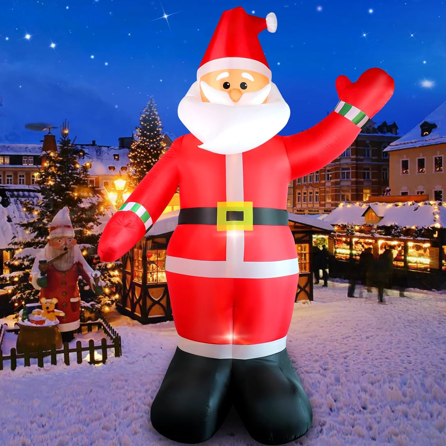 10 FT Christmas Inflatable Santa Claus Outdoor Decoration, Huge Xmas Classic San...