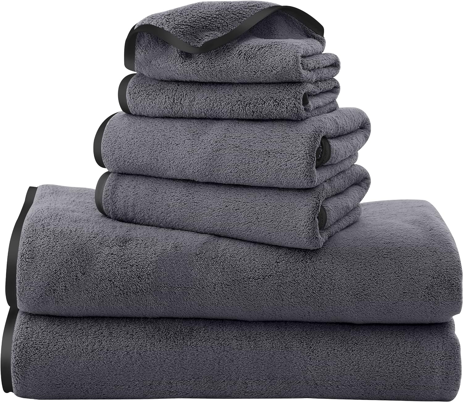 TENSTARS Luxury Silk Hemming Towel Set - Light Thin Quick Drying - 2 Bath Towels...