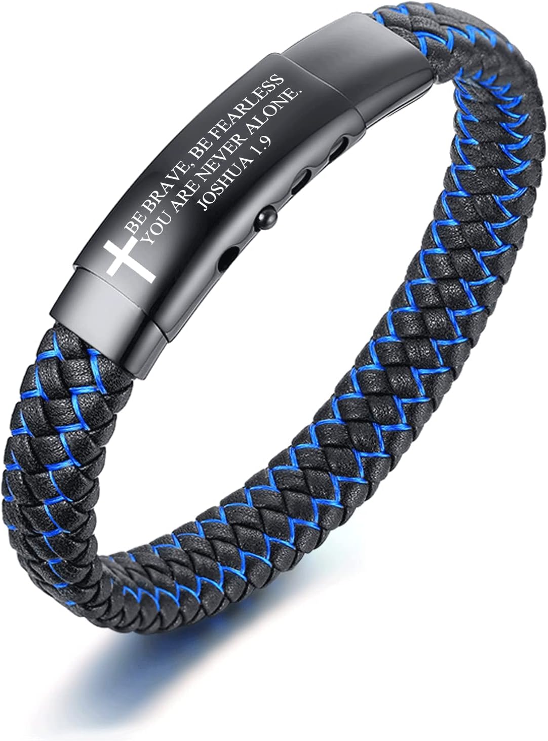 VNOX Mantra Bracelet, Special Handmade Braided Leather Adjustable Cuff, Unique I...