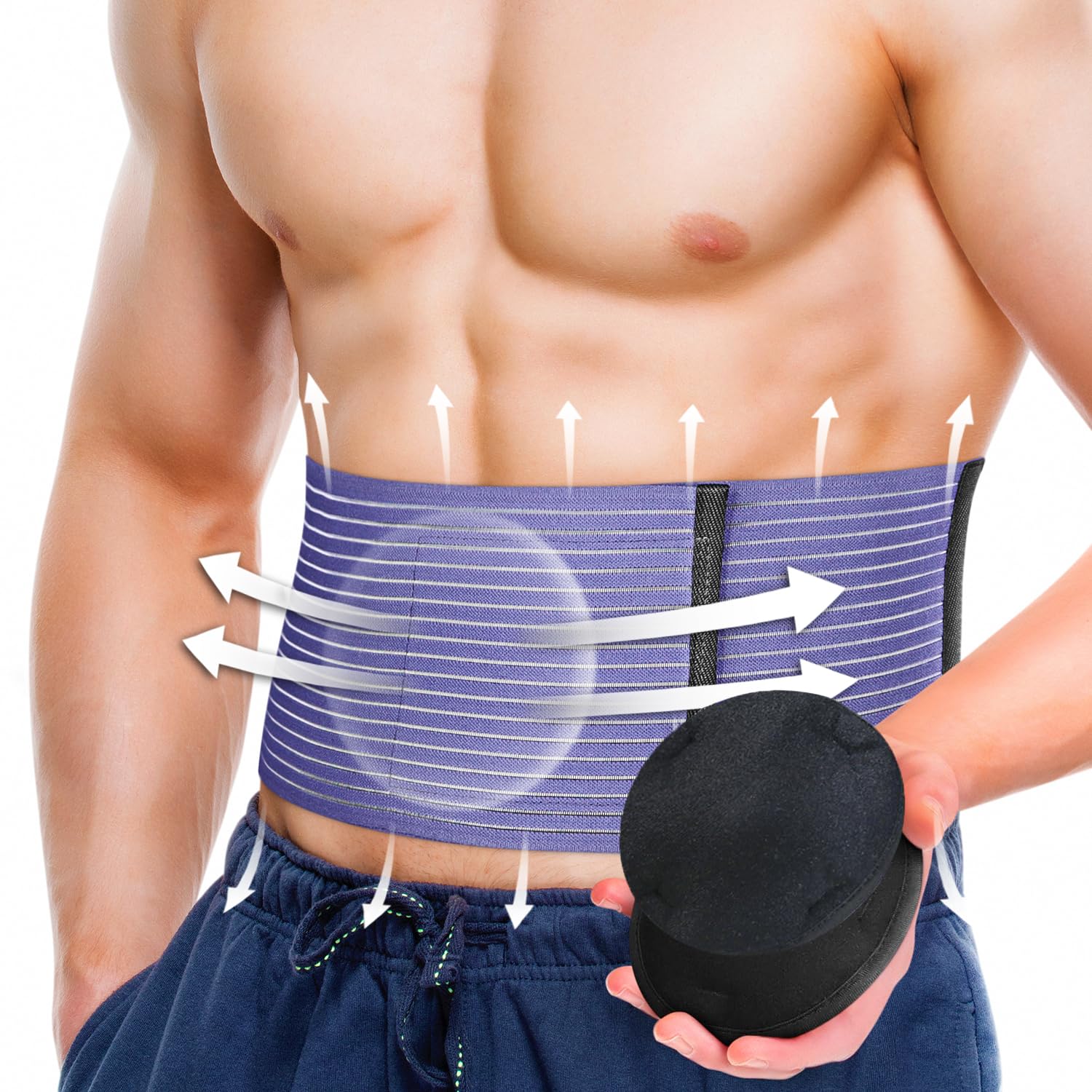 BLITZU Umbilical Hernia Belt, Special Abdominal Support Binder, Innovative Herni...