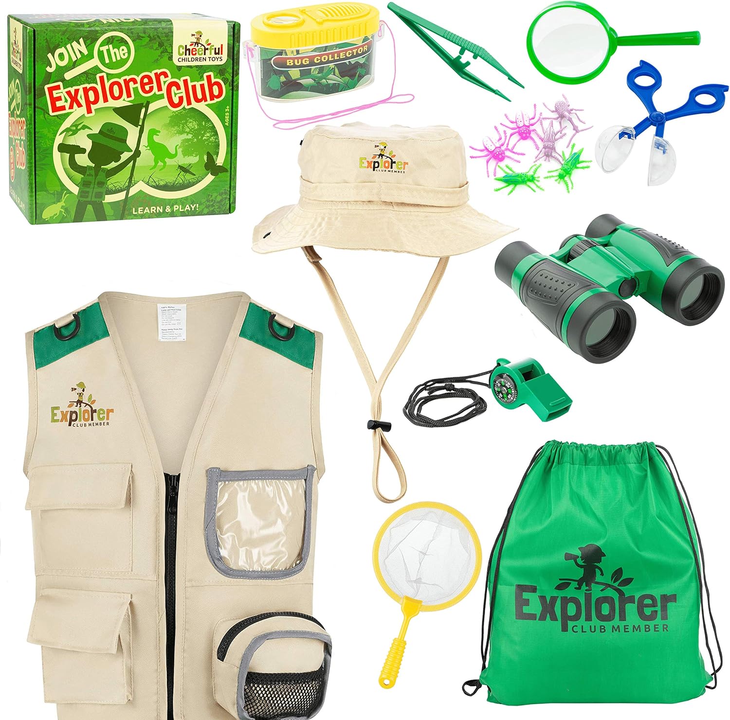 Cheerful Children Toys Kids Explorer Kit Bug Hunting Kit Explorer Costume includ...