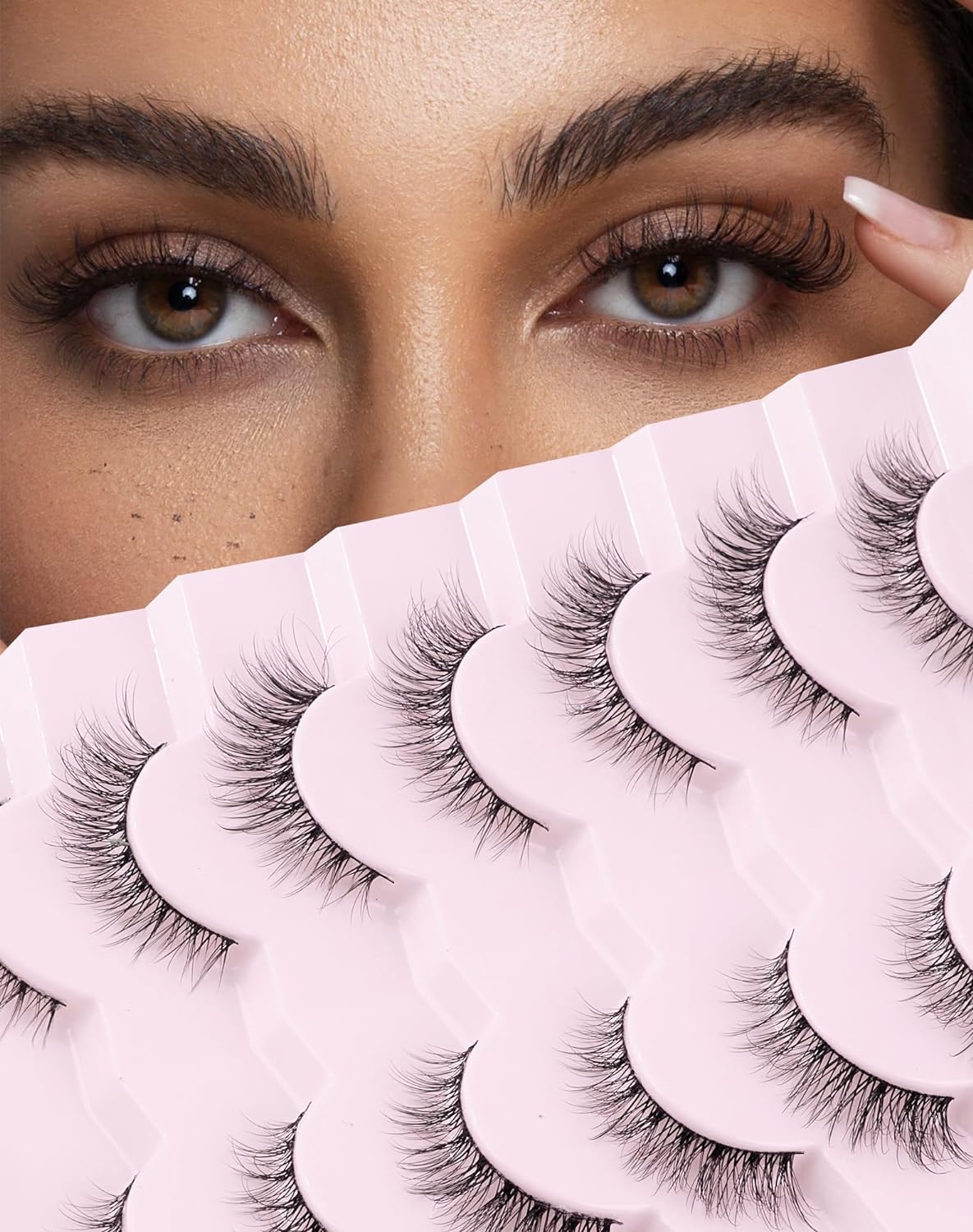 Jiocolor Lashes, Special Natural Look Wispy False Eyelashes, Unique D Curl Faux...