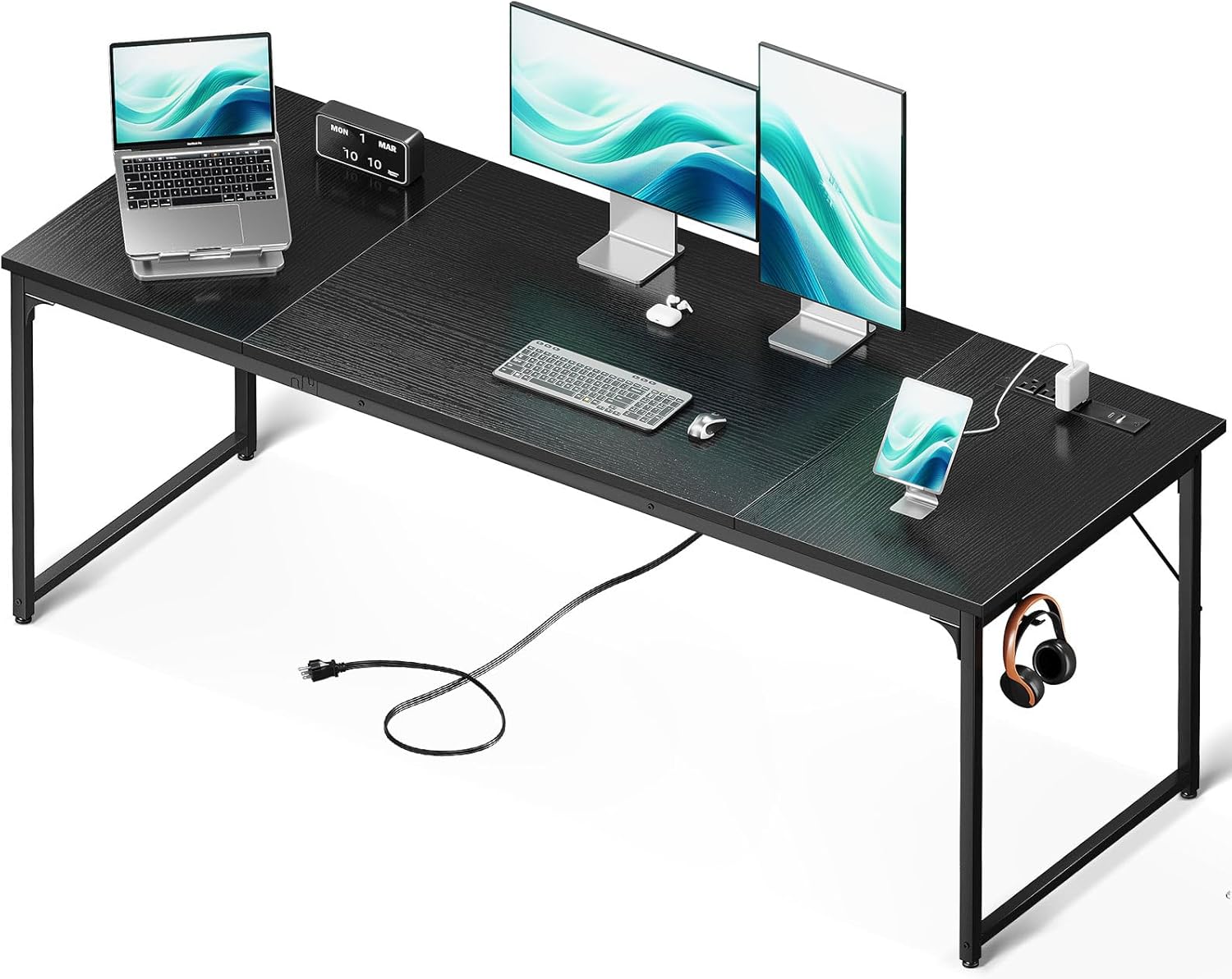 Coleshome 71 Inch Computer Desk with USB Ports, Large Office Desk, Long Study St...