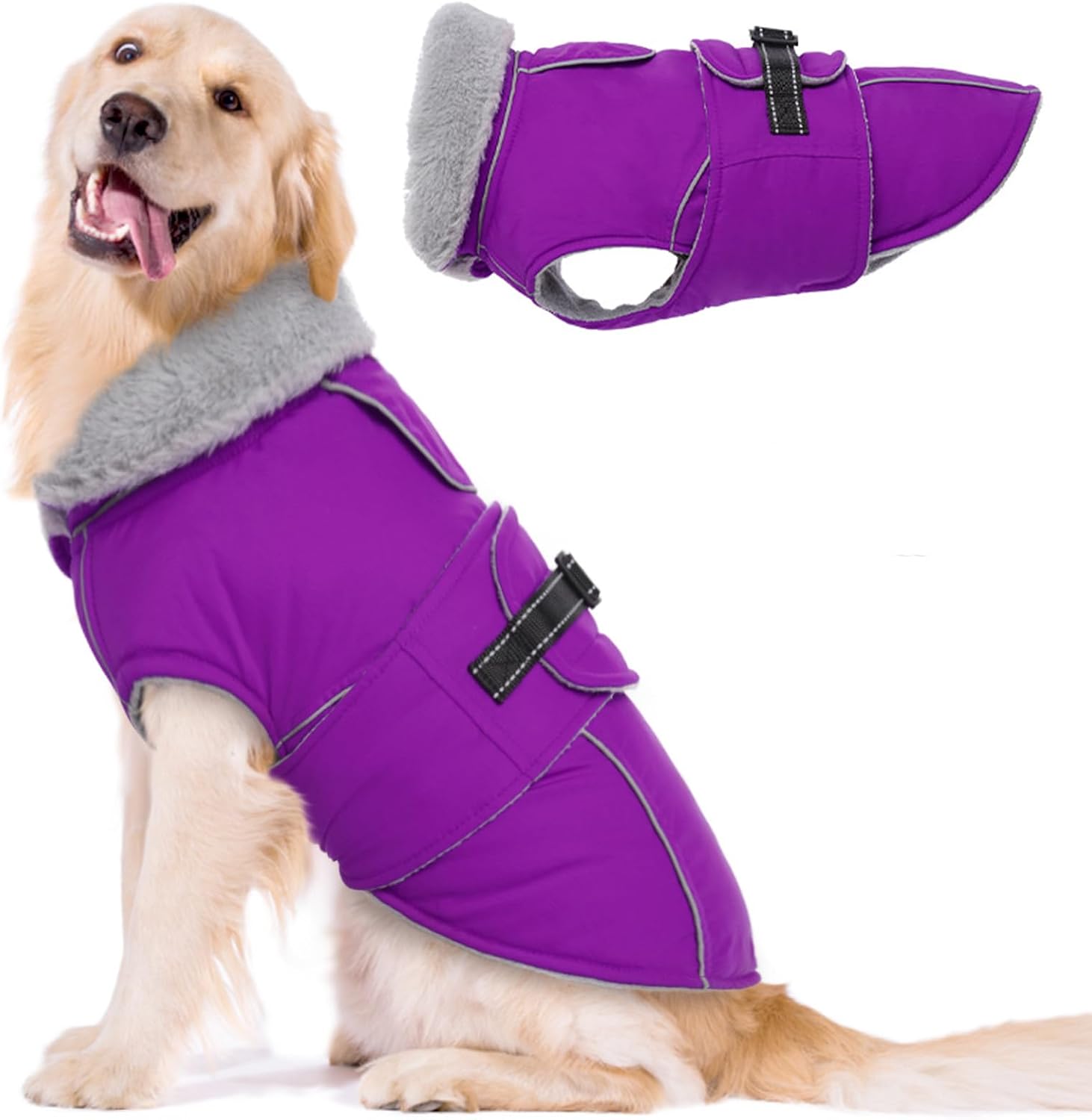 Lelepet Warm Dog Coat, Special Windproof Reflective Dog Fleece Lined Vest, Innov...