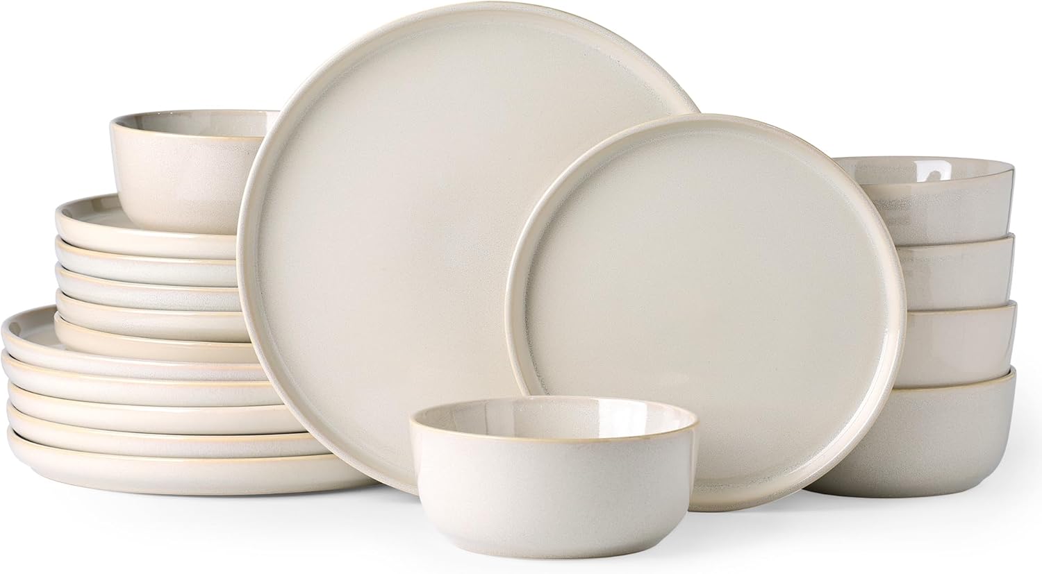 AmorArc Stoneware Dinnerware Sets,Round Reactive Glaze Plates and Bowls Set,High...